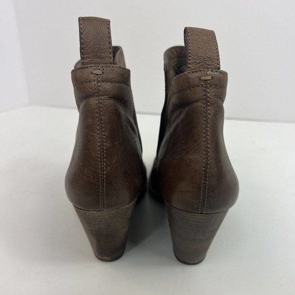 Dolce Vita Women's Taupe Gray Brown Heeled Leather Ankle Boots Booties 7 Stacked - Picture 10 of 14